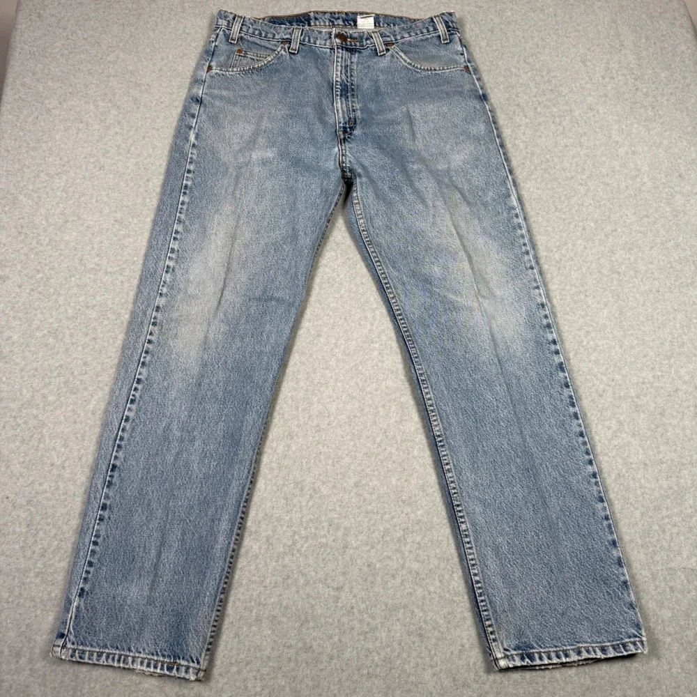 Vintage 90s Levis 505 Orange Tab Jeans Mens 36x30 Light Wash Straight Leg Grunge